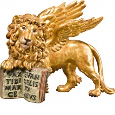 León de San Marcos 25 cm Oro fino antiguo