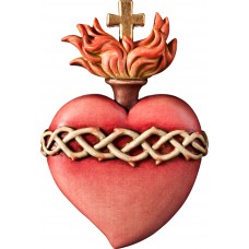 Sacred Heart of Jesus 9 x 6 cm Colored maple
