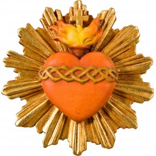 Sacred Heart of Jesus with halo ø 5,8 cm Colored maple