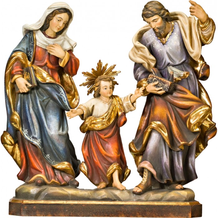 Holy Family baroque 42 cm Real Gold antique