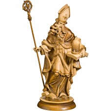 Heiligenfigur Ambrosius mit Bienenkorb 20cm Color 954900 Design Echtholz Hl 