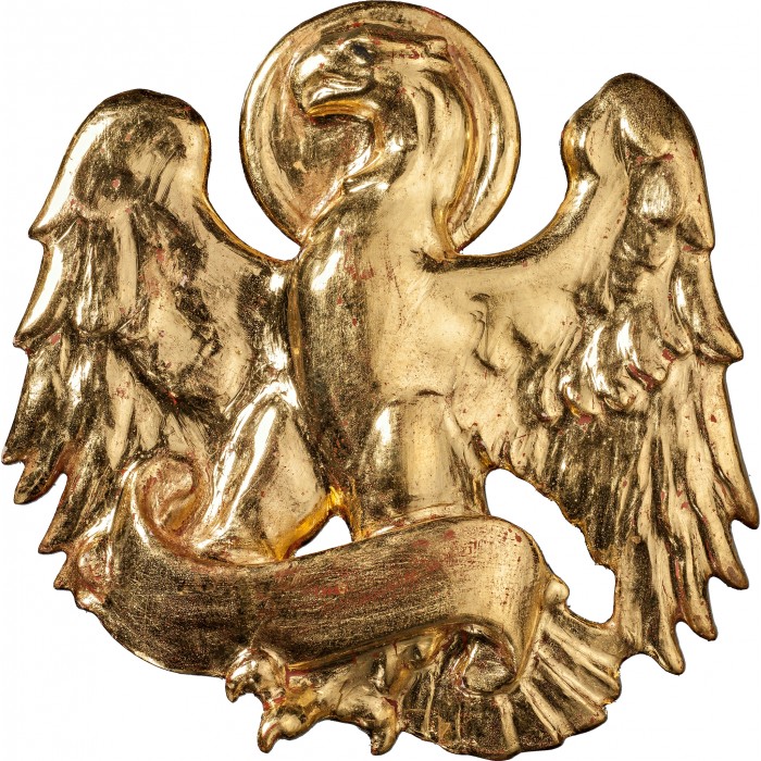 St. John Evangelist symbol (eagle) 7 x 7 cm Real Gold new