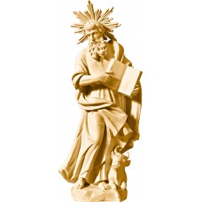 San Lucas Evanglista (toro) con aureola 20 cm Patinado arce