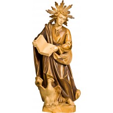 San Juan Evanglista (águila) con aureola 20 cm Patinado+tonos arce