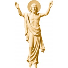 Resurrection of Christ for the wall with aureole 20 cm Stained maple