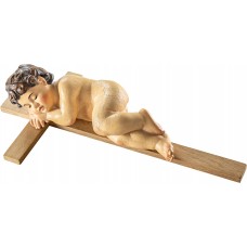 Niño Jesús durmiendo en cruz 21 cm [34x17cm] Oro fino antiguo