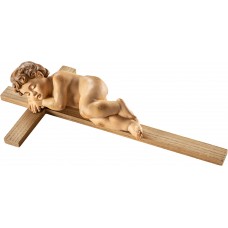 Niño Jesús durmiendo en cruz 21 cm [34x17cm] Antiguo