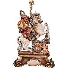 St. Ambrose on horse with pedestal