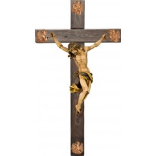 Cristo Barroco en cruz Madera vieja con Evangelistas