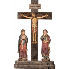 Crucifixión Románica con Titulus Crucis en hebreo - latín - griego 60 cm [122x66cm] Antiguo