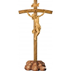 Cristo Barroco en pedestal 18 cm [48x25cm] Natural lárice