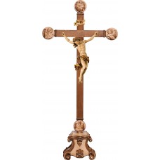 Cristo Barroco en pedestal con Evangelistas 15 cm [58x26cm] Patinado+tonos arce