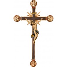 Corpus Baroque on cross with Evangelists and rays