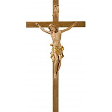 Corpus Pisa on oak cross 16 cm [36x19cm] Oak + imitation gold
