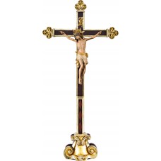 Corpus Pisa on cross baroque on pedestal 16 cm [49x23cm] Real Gold new