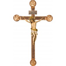 Cristo Pisa en cruz con Evangelistas con Titulus Crucis en hebreo - latín - griego 32 cm [92x53cm] Antiguo
