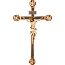 Cristo Pisa en cruz con Evangelistas con Titulus Crucis en hebreo - latín - griego 32 cm [92x53cm] Color arce