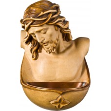Holywater kettle Christ 12 cm Stained+tones maple