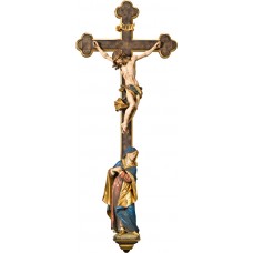 Cristo Barroco en cruz con María