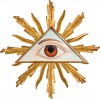God's eye with halo ø 32 cm Antique