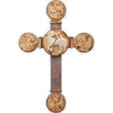 Cross with Easter Lamb and Evangelists 23 x 15 cm Antique