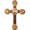 Cross with Easter Lamb and Evangelists 23 x 15 cm Colored maple