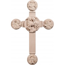 Cross with Easter Lamb and Evangelists 23 x 15 cm Natural maple