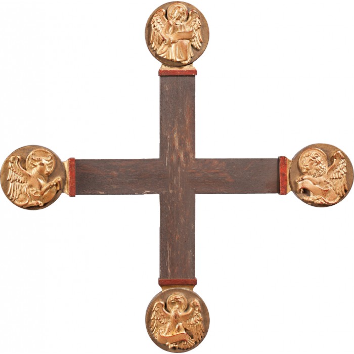 Cross with Evangelists 35 x 35 cm Antique