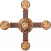Cross with Evangelists and Head of Christ 80 x 80 cm Antique