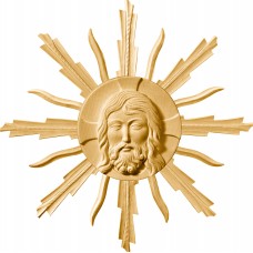 Head of Christ with halo ø 25 cm Stained maple
