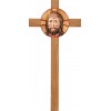 Head of Christ on oak cross 45x23cm [ø6,5cm] Colored maple