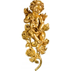 Berglandputto Cupid with roses 25 cm / 34 cm Full imitation gold