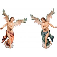 Neapolitan angelpair for the wall 15 cm Colored maple (without gold)