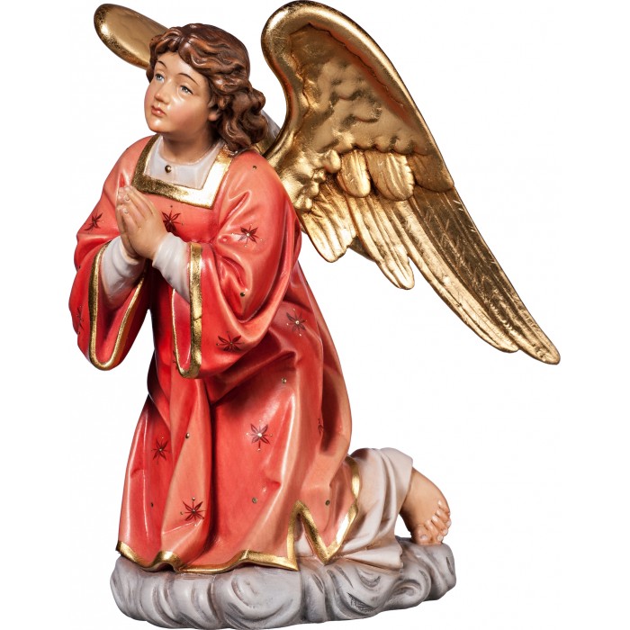 Angel kneeling right 13 cm Colored maple