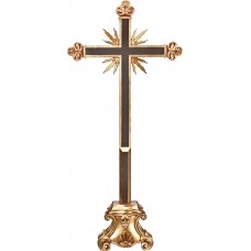 Cross baroque with rays on pedestal - 1
