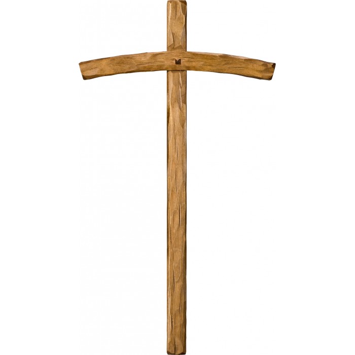Cruz arqueada 36 x 19 cm Patinado arce