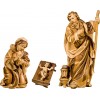 Holy Family with Jesus Child in simple cradle (without base) 75 cm Serie Stained+tones linden