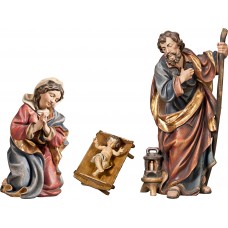 Holy Family with Jesus Child in simple cradle (without base) 50 cm Serie Real Gold antique
