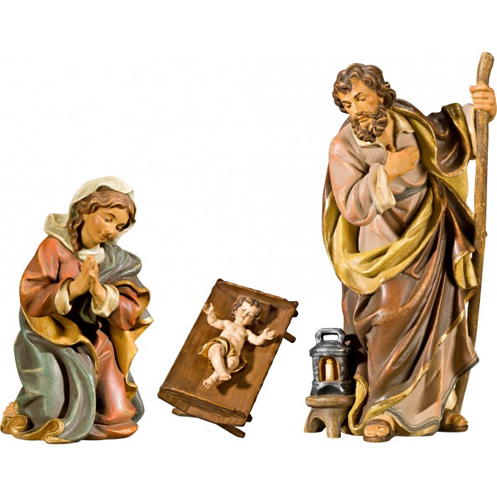 Holy Family with Jesus Child in simple cradle (without base) 75 cm Serie Antique