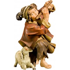 Herdsman knelling with flute and lamb 40 cm Serie Antique