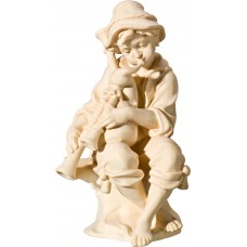 Herdsman sitting with bagpipe 18 cm Serie Natural maple
