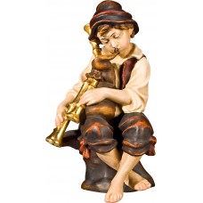 Herdsman sitting with bagpipe 32 cm Serie Real Gold new