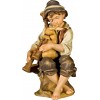 Herdsman sitting with bagpipe 50 cm Serie Antique