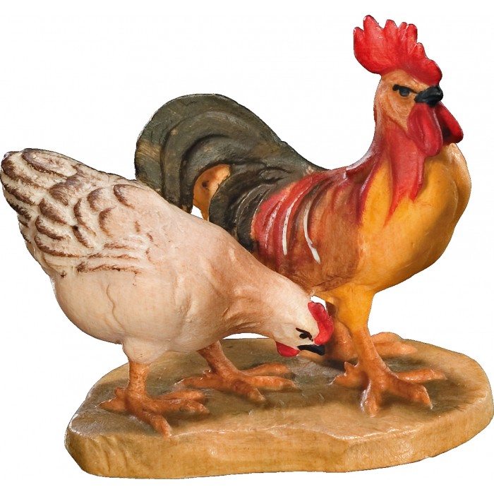 Chicken group 18 cm Serie [5x5cm] Colored maple