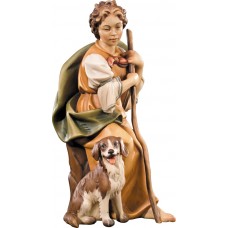 Herdswoman with dog 18 cm Serie Colored maple
