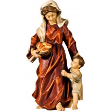 Herdswoman with kid 32 cm Serie Real Gold new