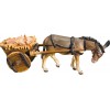 Donkey with cart and piglets 18 cm Serie [9x22,5cm] Colored maple