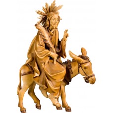 Jesús con las palmas en burro (sin base) 50 cm Serie Patinado+tonos tilo