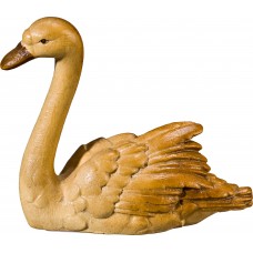 Cisne mirando hacia delante 27 cm Serie [13x16,2cm] Patinado+tonos arce