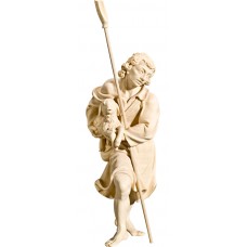 Herdsman with lamb and shovel (without base) 12 cm Serie Natural maple